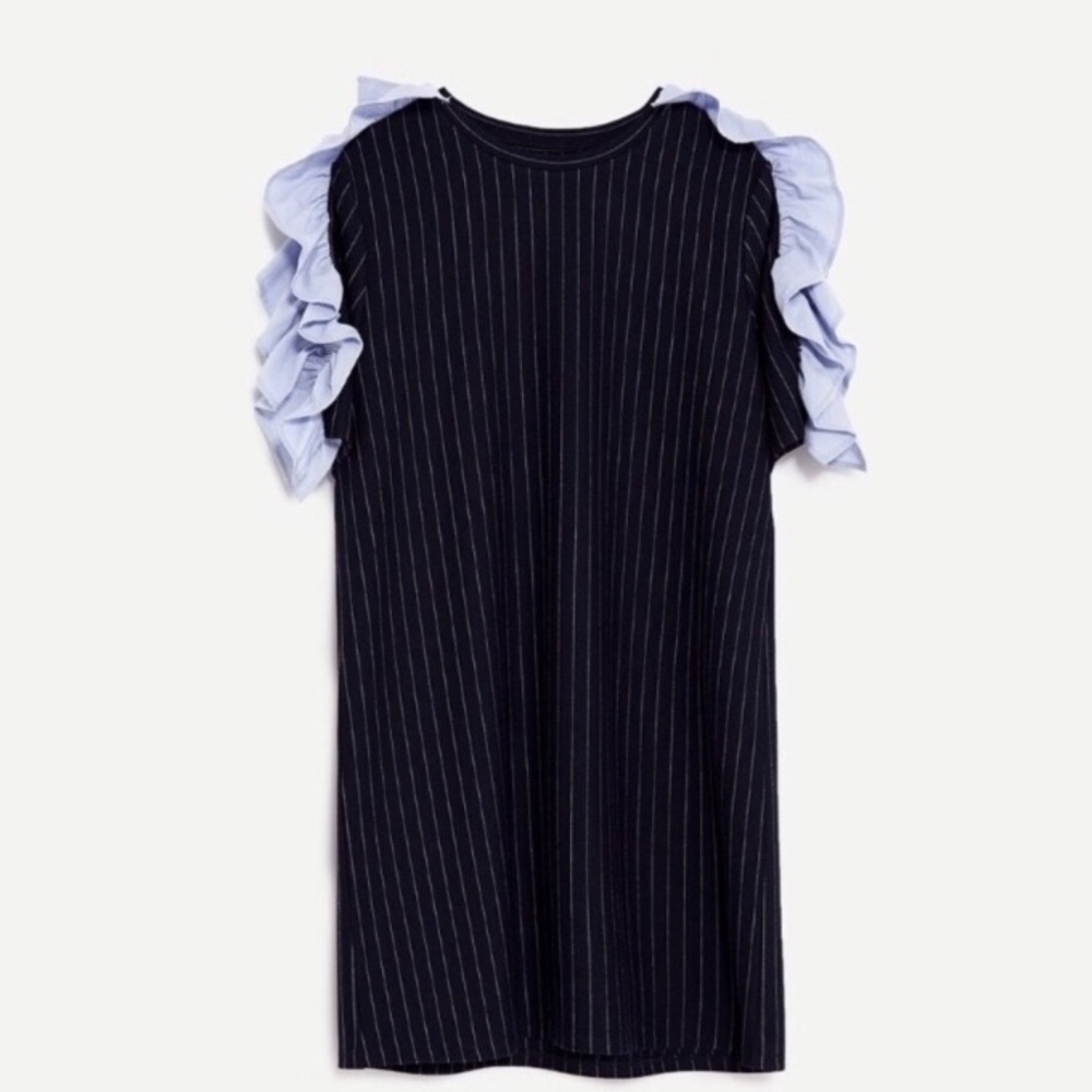 🔥ZARA PINSTRIPE DRESS WITH RUFFLES🔥 - Picture 5 of 8